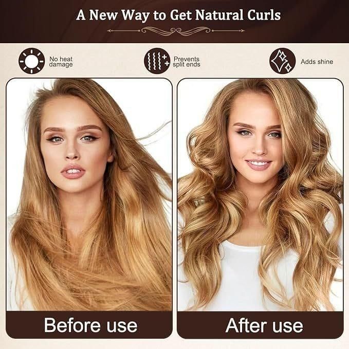 Beautifyu Heatless Curling Rods with Hooks (Pack of 3) Brown Colour available